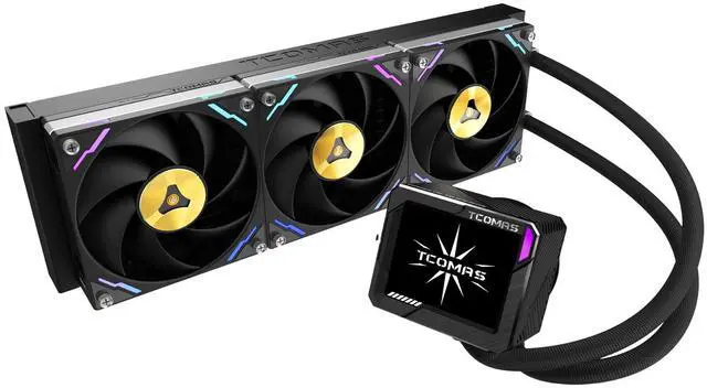 Main image of TCOMAS LG700 Black 360 AIO Liquid CPU Cooler  3.5" IPS Display Pump Head, Real-Time Monitoring, ARGB Fans, Supports Intel LGA 1851/1700 & AMD AM5/AM4
