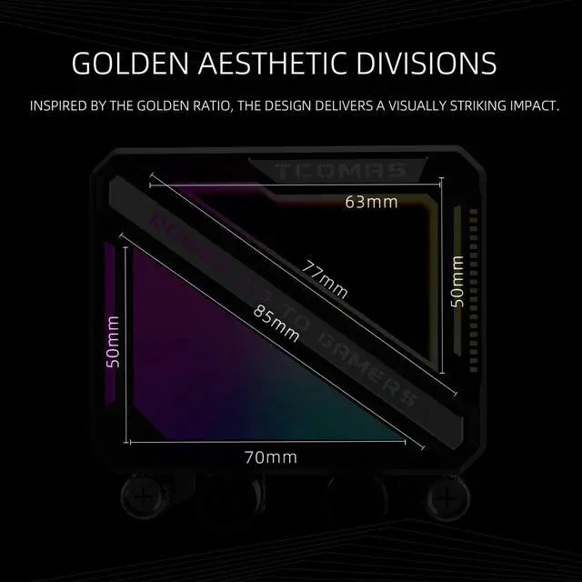 Alt view image 3 of 7 - TCOMAS LE200 Black 360 ARGB Liquid CPU Cooler  Signature Square ARGB Pump Design, Vibrant Lighting Effects, Supports Intel LGA 1851/1700 & AMD AM5/AM4