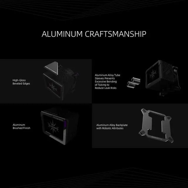 Alt view image 4 of 6 - TCOMAS LG700 Black 360 AIO Liquid CPU Cooler  3.5" IPS Display Pump Head, Real-Time Monitoring, ARGB Fans, Supports Intel LGA 1851/1700 & AMD AM5/AM4