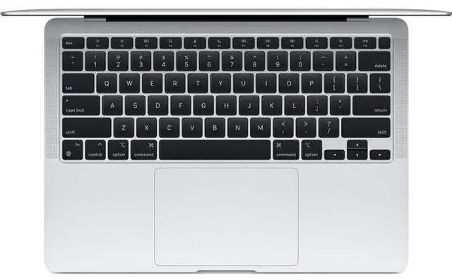 Alt view image 2 of 5 - Apple MacBook Air 13.3-inch (2020) - M1 - Apple M1 Chip: 8-Core CPU/7-Core GPU - 128GB - Silver - 8GB RAM - Acceptable (Grade C)