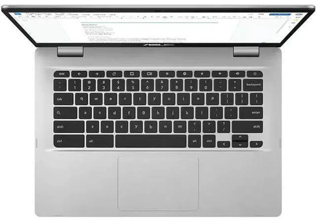 Alt view image 2 of 4 - ASUS Chromebook C424MA Laptop 14" - Intel Celeron N4020 1.1GHz - 128GB - Silver - 4GB RAM - 14 Inch - Excellent (Grade A)