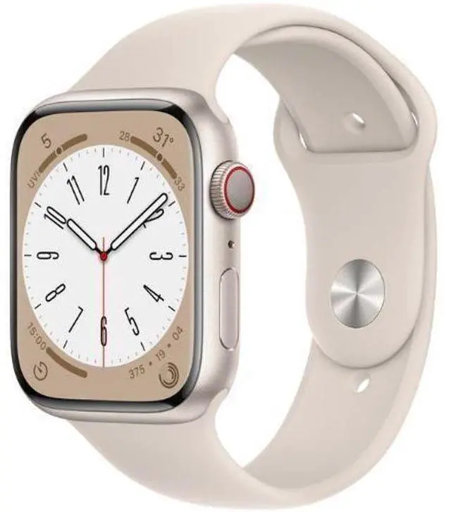 Alt view image 2 of 2 - Apple  Watch Series 8 - 32GB - Starlight-Aluminum-Sport Band-Starlight - Cellular + GPS - 41mm - Starlight - Aluminum - Starlight - Sport Band - Rubber - Excellent (Grade A)