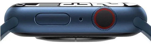 Alt view image 4 of 5 - Apple  Watch Series 7 - 32GB - Blue-Aluminum-Sport Band-Abyss Blue - Cellular + GPS - 41mm - Blue - Aluminum - Abyss Blue - Sport Band - Rubber - Good (Grade B)