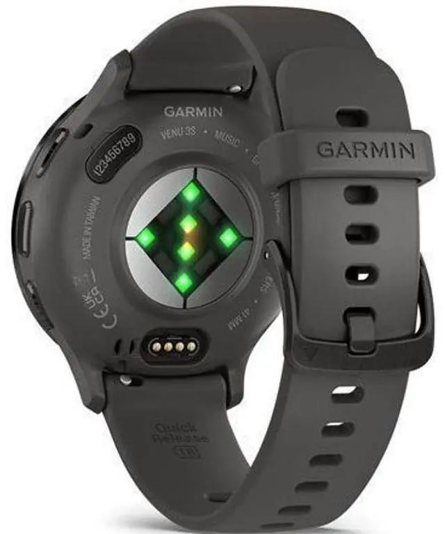 Alt view image 5 of 5 - Garmin  Venu 3S Smartwatch - Pebble Gray-Polymer-Silicone-Slate Gray - 41MM - Pebble Gray - Polymer - Slate Gray - Silicone - Silicone Band - Acceptable (Grade C)