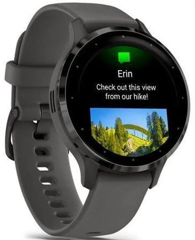 Alt view image 3 of 5 - Garmin  Venu 3S Smartwatch - Pebble Gray-Polymer-Silicone-Slate Gray - 41MM - Pebble Gray - Polymer - Slate Gray - Silicone - Silicone Band - Acceptable (Grade C)