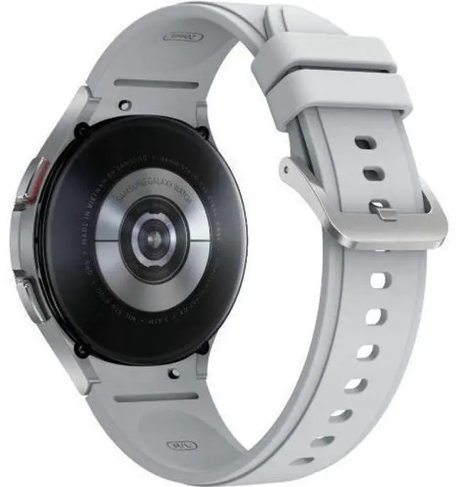 Alt view image 5 of 5 - Samsung  Galaxy Watch4 - 16GB - Bluetooth - 46mm - Silver - Classic (Stainless Steel) - Silver - Ridge Sports Band - Fluoroelastomer - Good (Grade B)