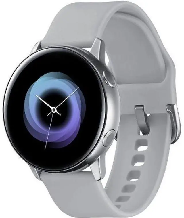 Alt view image 2 of 5 - Samsung  Galaxy Watch Active - 4GB - 40mm - Silver - Aluminum - Silver - Fluoroelastomer Strap - Fluoroelastomer - Premium