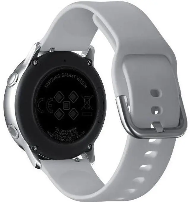 Alt view image 5 of 5 - Samsung  Galaxy Watch Active - 4GB - 40mm - Silver - Aluminum - Silver - Fluoroelastomer Strap - Fluoroelastomer - Premium