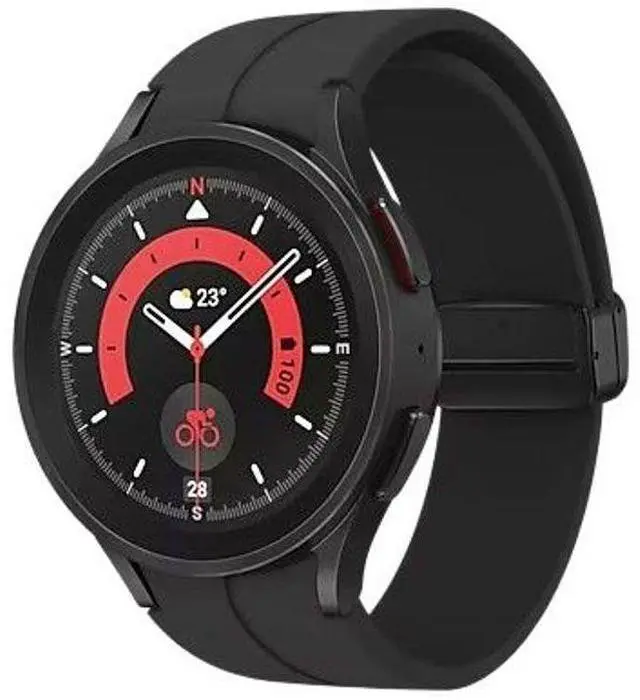 Alt view image 3 of 5 - Samsung  Galaxy Watch5 Pro - 16GB - Black Titanium-Titanium-Silicone-Black Titanium - Bluetooth + LTE - 45mm - Black Titanium - Titanium - Black Titanium - Silicone - Excellent (Grade A)