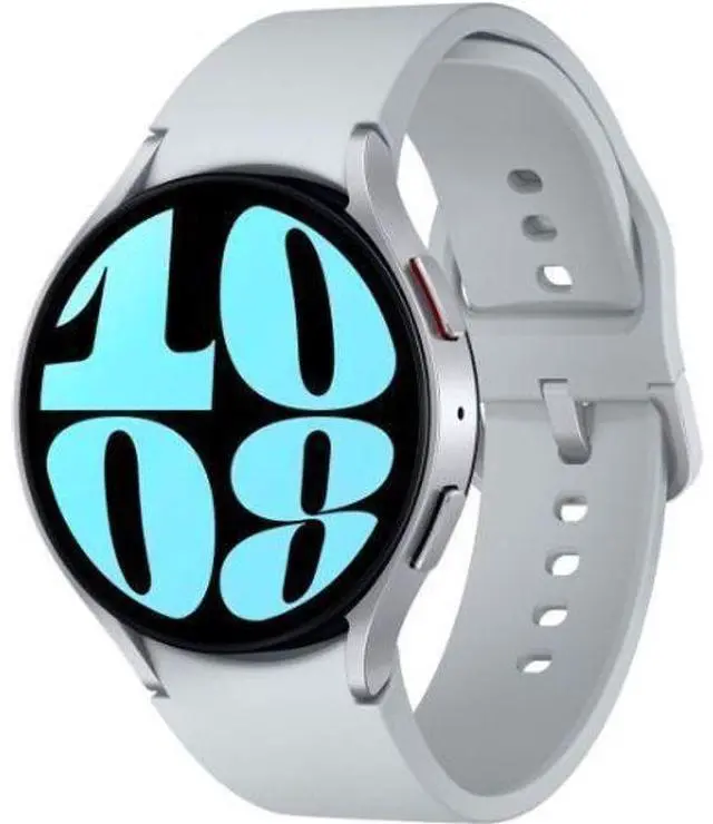 Alt view image 2 of 5 - Samsung  Galaxy Watch6 - 16GB - Silver-Aluminum-Sports Band-Silver - Bluetooth - 44mm - Silver - Aluminum - Silver - Sports Band - Fluoroelastomer - Excellent (Grade A)