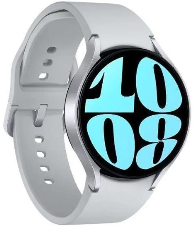 Alt view image 3 of 5 - Samsung  Galaxy Watch6 - 16GB - Silver-Aluminum-Sports Band-Silver - Bluetooth - 44mm - Silver - Aluminum - Silver - Sports Band - Fluoroelastomer - Excellent (Grade A)