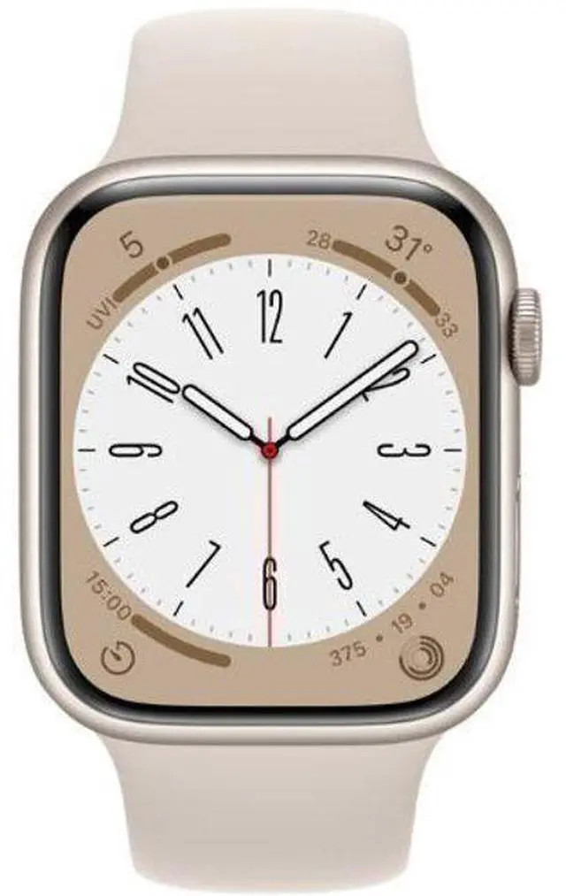 Main image of Apple  Watch Series 8 - 32GB - GPS - 45mm - Starlight - Aluminum - Starlight - Sport Band - Rubber - Premium