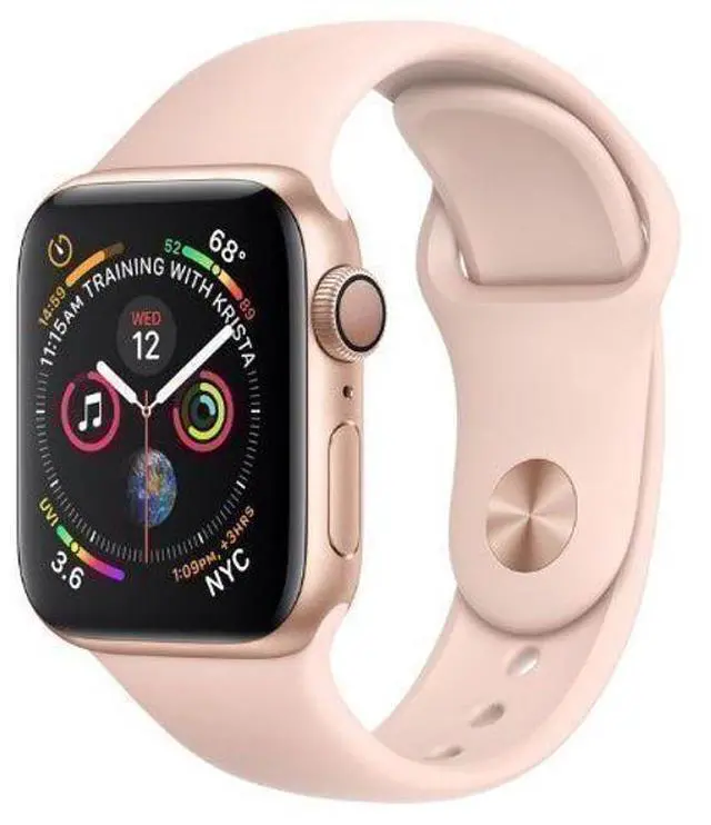 Alt view image 2 of 2 - Apple  Watch Series 4 - 16GB - Gold-Aluminum-Sport Band-Pink Sand - Cellular + GPS - 40mm - Gold - Aluminum - Pink Sand - Sport Band - Rubber - Excellent (Grade A)