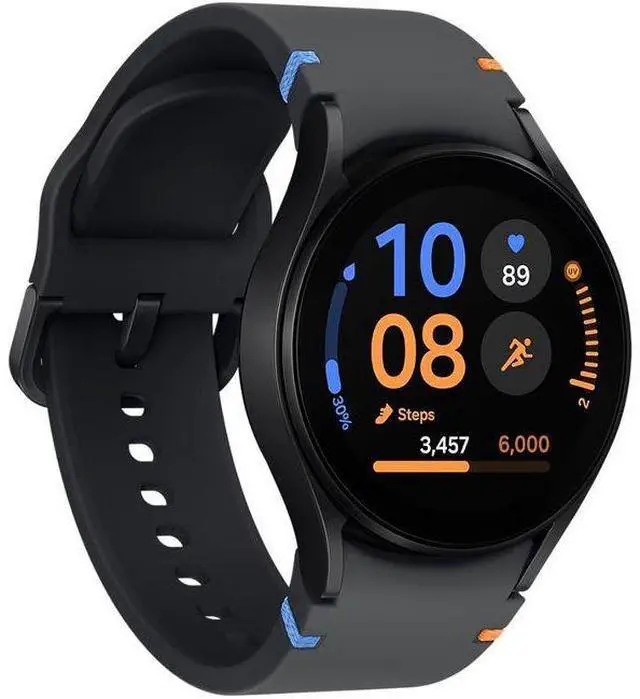 Alt view image 2 of 5 - Samsung Galaxy Watch FE - 16GB - Bluetooth - 40mm - Black - Aluminum - Black - Silicone Band - Silicone - Premium