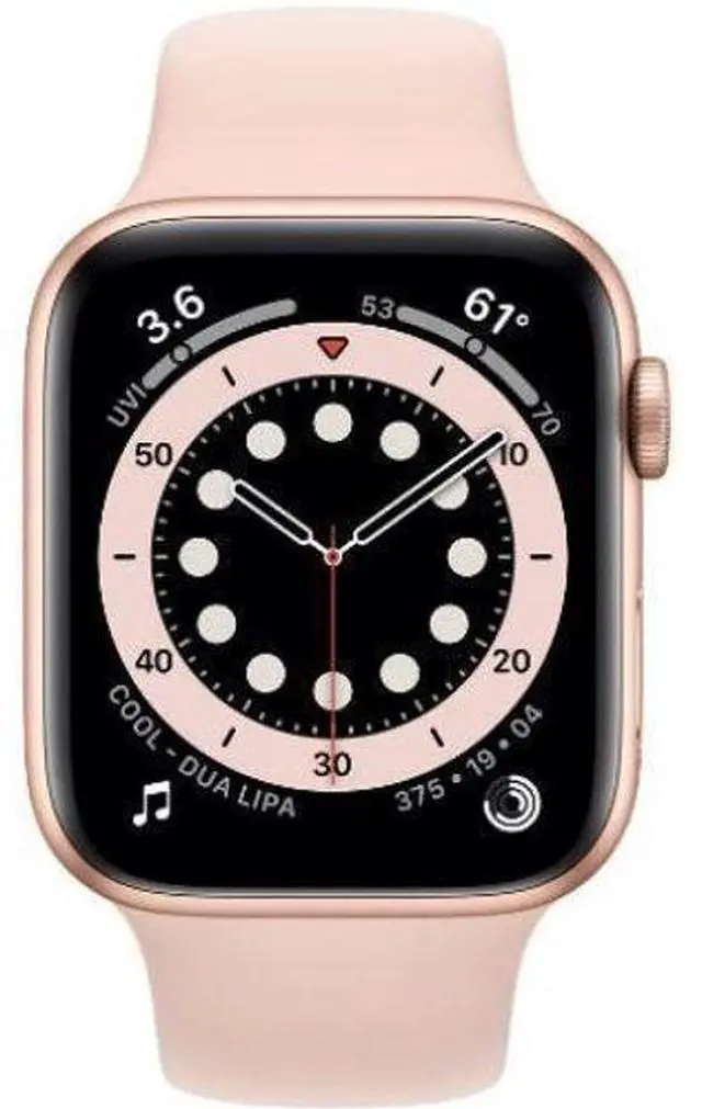 Main image of Apple  Watch Series 6 - 32GB - Cellular + GPS - 40mm - Gold - Aluminum - Pink Sand - Sport Band - Rubber - Excellent (Grade A)