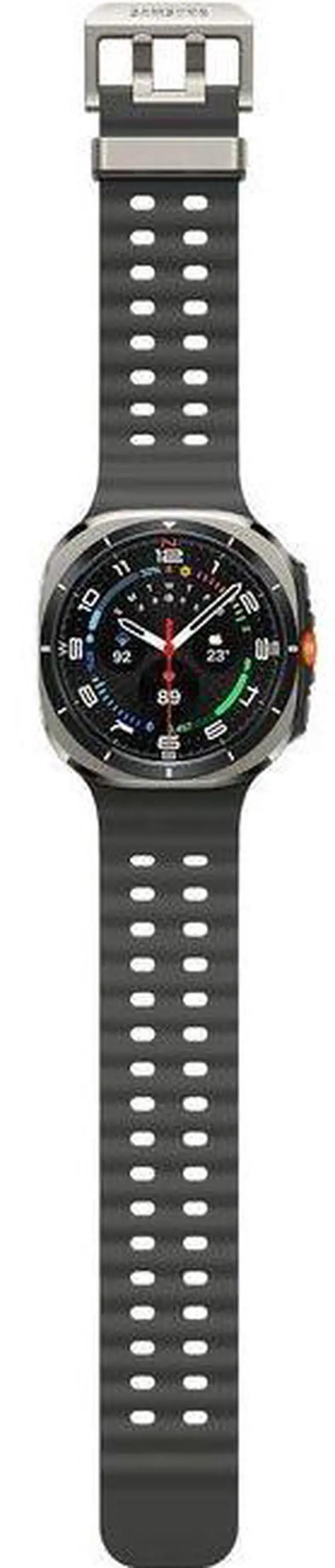 Alt view image 6 of 6 - Samsung Galaxy Watch Ultra - 32GB - Titanium Silver-Titanium-Marine Band-Dark Grey - 47mm - Titanium Silver - Titanium - Dark Grey - Marine Band - Silicone - Premium (Refreshed)