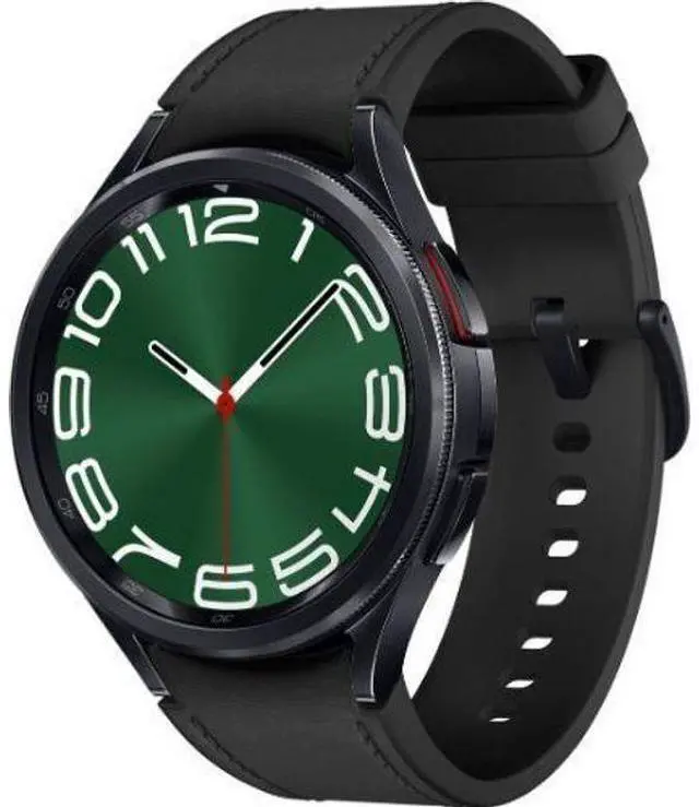 Alt view image 2 of 5 - Samsung  Galaxy Watch6 - 16GB - Black-Classic (Stainless Steel)-Hybrid Eco-Leather Band-Black - Bluetooth + LTE - 47mm - Black - Classic (Stainless Steel) - Black - Hybrid Eco-Leather Band - Hybrid Ec