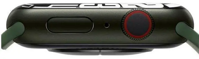Alt view image 4 of 5 - Apple  Watch Series 7 - 32GB - Green-Aluminum-Sport Band-Clover - GPS - 45mm - Green - Aluminum - Clover - Sport Band - Rubber - Excellent (Grade A)