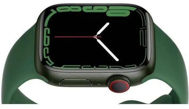 Alt view image 5 of 5 - Apple  Watch Series 7 - 32GB - Green-Aluminum-Sport Band-Clover - GPS - 45mm - Green - Aluminum - Clover - Sport Band - Rubber - Excellent (Grade A)