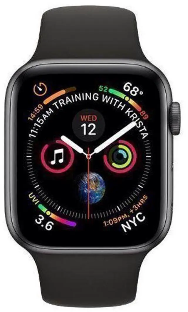 Main image of Apple  Watch Series 4 - 16GB - GPS - 44mm - Space Grey - Aluminum - Black - Sport Band - Rubber - Acceptable (Grade C)