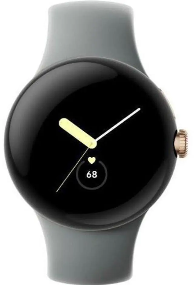 Main image of Google  Pixel Watch 1 - 32GB - Champagne Gold-Stainless Steel-Active Band-Hazel - Bluetooth + LTE - 41mm - Champagne Gold - Stainless Steel - Hazel - Active Band - Fluoroelastomer - Excellent (Grade A