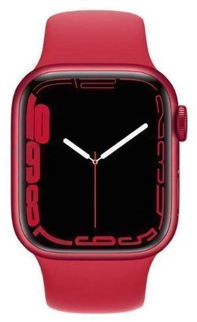 Main image of Apple  Watch Series 7 - 32GB - Red-Aluminum-Sport Band-Red - Cellular + GPS - 41mm - Red - Aluminum - Red - Sport Band - Rubber - Good (Grade B)
