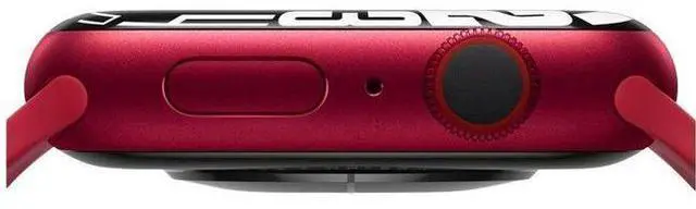 Alt view image 4 of 5 - Apple  Watch Series 7 - 32GB - Red-Aluminum-Sport Band-Red - Cellular + GPS - 41mm - Red - Aluminum - Red - Sport Band - Rubber - Good (Grade B)