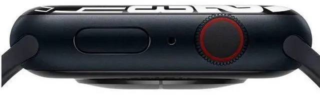 Alt view image 4 of 5 - Apple  Watch Series 7 - 32GB - Cellular + GPS - 45mm - Midnight - Aluminum - Midnight - Sport Band - Rubber - Good (Grade B)