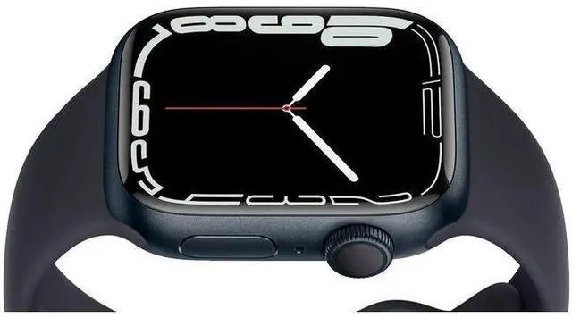 Alt view image 5 of 5 - Apple  Watch Series 7 - 32GB - Cellular + GPS - 45mm - Midnight - Aluminum - Midnight - Sport Band - Rubber - Good (Grade B)