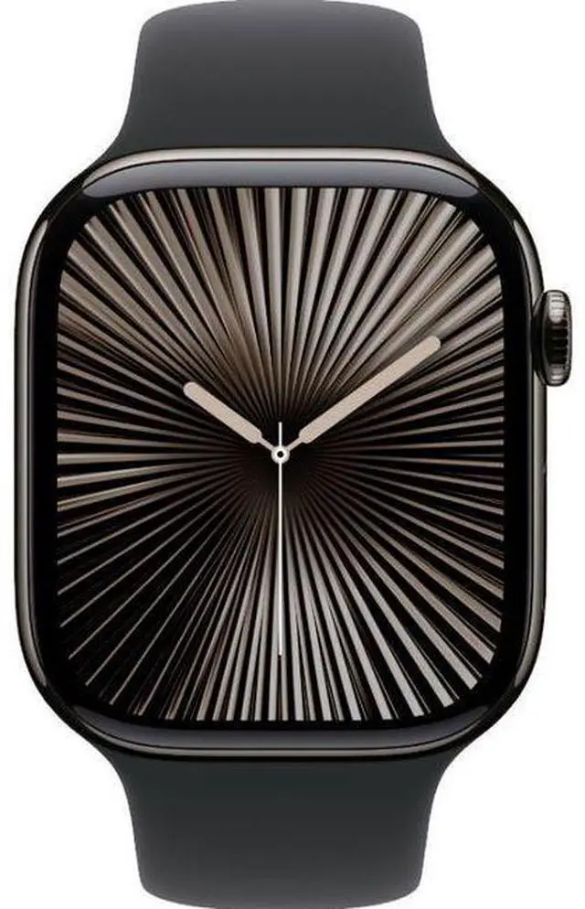Main image of Apple  Watch Series 10 - 64GB - Slate-Titanium-Sport Band-Black - Cellular + GPS - 42mm - Slate - Titanium - Black - Sport Band - One Size - Rubber - Premium