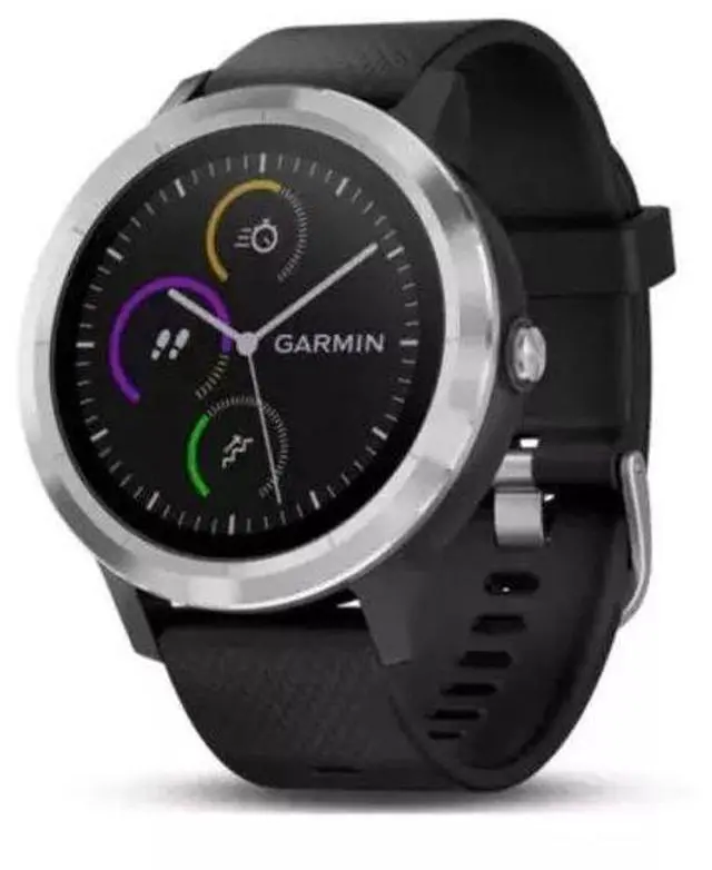 Main image of Garmin  Vivoactive 3 Smartwatch - 30.4mm - Silver - Fiber-reinforced Glass - White - Silicone Strap - Silicone - Acceptable (Grade C)