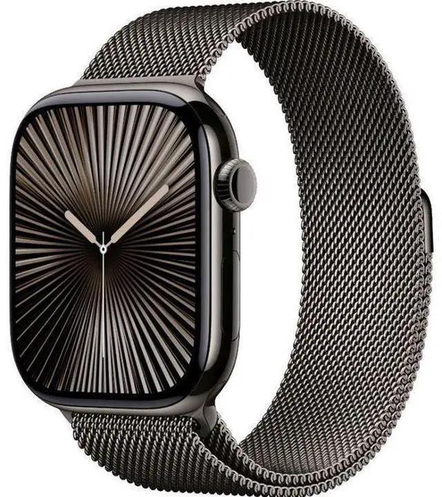 Alt view image 2 of 3 - Apple  Watch Series 10 - 64GB - Cellular + GPS - 46mm - Slate - Titanium - Slate - Milanese Loop Band - One Size - Stainless Steel - Excellent (Grade A)