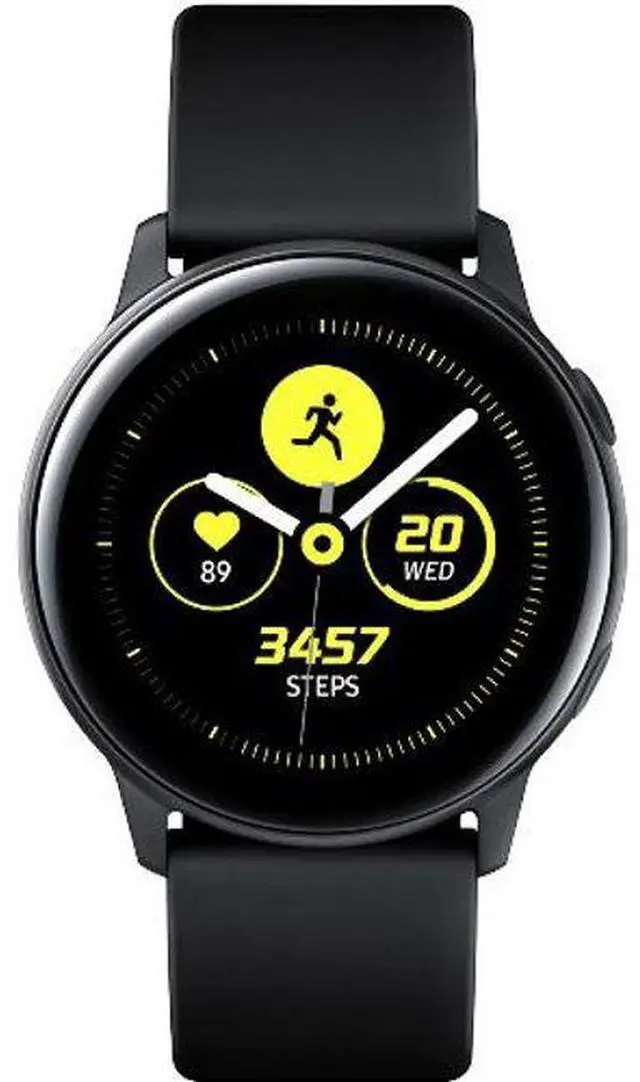 Main image of Samsung  Galaxy Watch Active - 4GB - Black-Aluminum-Fluoroelastomer Strap-Black - 40mm - Black - Aluminum - Black - Fluoroelastomer Strap - Fluoroelastomer - Acceptable (Grade C)