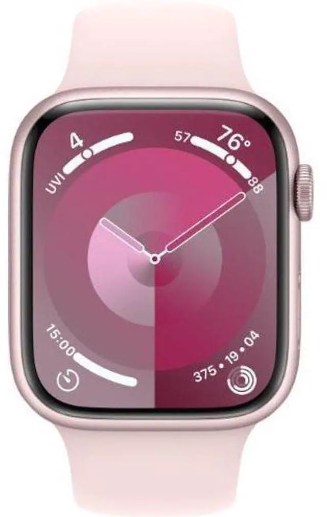 Main image of Apple  Watch Series 9 - 64GB - Pink-Aluminum-Sport Band-Light Pink - GPS - 41mm - Pink - Aluminum - Light Pink - Sport Band - Small/Medium Size - Rubber - Excellent (Grade A)