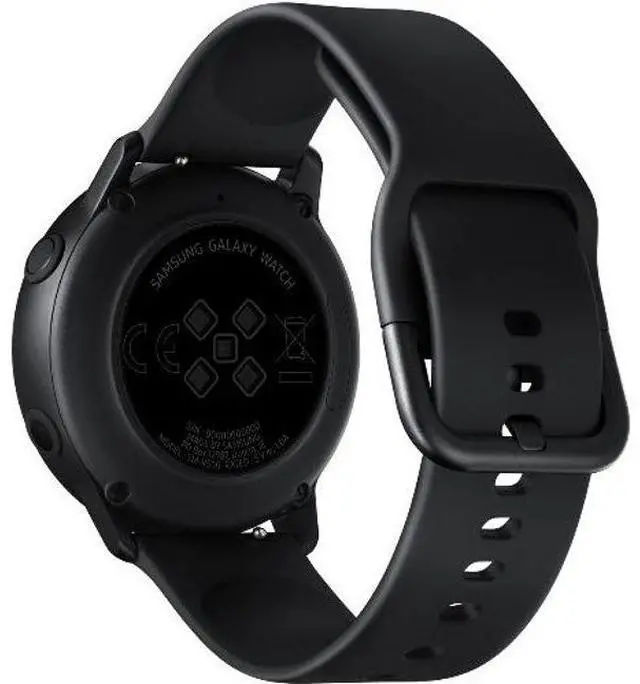 Alt view image 5 of 5 - Samsung  Galaxy Watch Active - 4GB - Black-Aluminum-Fluoroelastomer Strap-Black - 40mm - Black - Aluminum - Black - Fluoroelastomer Strap - Fluoroelastomer - Acceptable (Grade C)