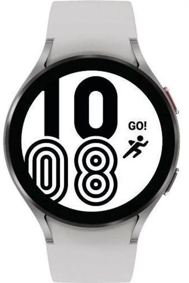 Main image of Samsung  Galaxy Watch4 - 16GB - Bluetooth - 44mm - Silver - Aluminum - Silver - Sport Band - Fluoroelastomer - Premium