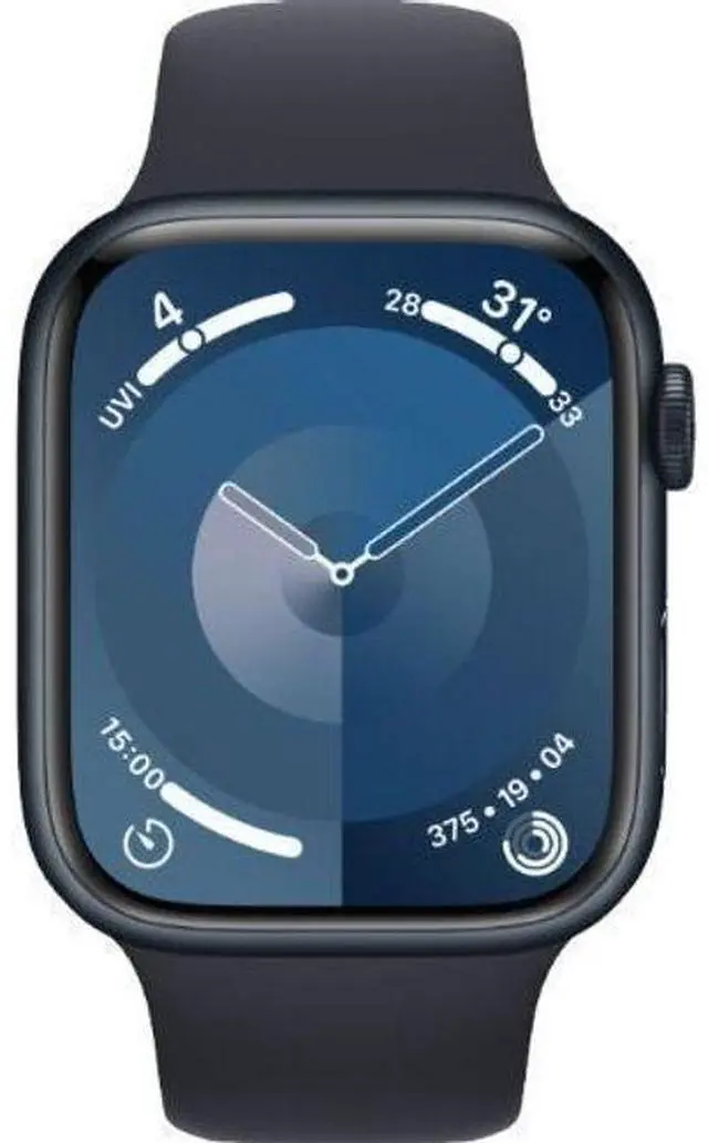 Main image of Apple  Watch Series 9 - 64GB - Cellular + GPS - 45mm - Midnight - Aluminum - Midnight - Sport Band - Small/Medium Size - Rubber - Good (Grade B)