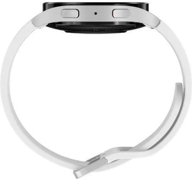 Alt view image 4 of 5 - Samsung  Galaxy Watch5 - 16GB - Silver-Aluminum-Sport Band-White - Bluetooth + LTE - 44mm - Silver - Aluminum - White - Sport Band - Fluoroelastomer - Acceptable (Grade C)