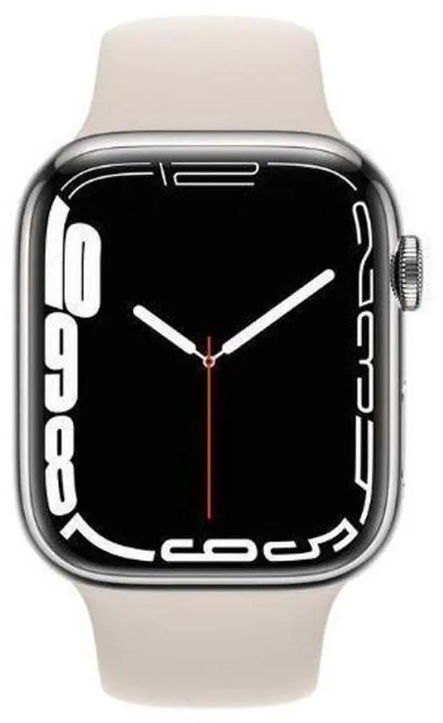 Main image of Apple  Watch Series 7 - 32GB - Cellular + GPS - 41mm - Silver - Stainless Steel - Starlight - Sport Band - Rubber - Acceptable (Grade C)