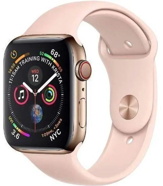 Alt view image 2 of 2 - Apple  Watch Series 5 - 32GB - Gold-Stainless Steel-Sport Band-Pink Sand - Cellular + GPS - 40mm - Gold - Stainless Steel - Pink Sand - Sport Band - Rubber - Excellent (Grade A)