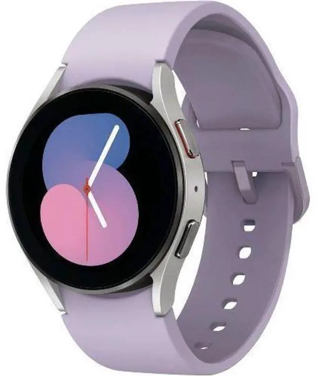 Alt view image 2 of 5 - Samsung  Galaxy Watch5 - 16GB - Bluetooth + LTE - 40mm - Silver - Aluminum - Purple - Sport Band - Fluoroelastomer - Acceptable (Grade C)
