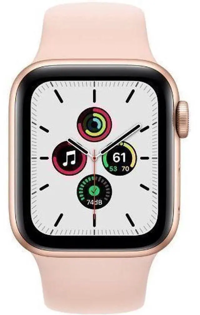 Main image of Apple  Watch SE 1st Gen (2020) - 32GB - Cellular + GPS - 44mm - Gold - Aluminum - Pink Sand - Sport Band - Rubber - Good (Grade B)