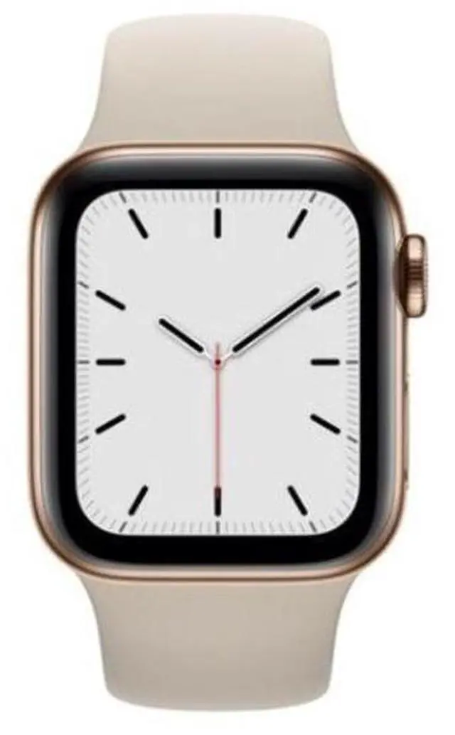 Main image of Apple  Watch Series 5 - 32GB - Gold-Stainless Steel-Sport Band-Stone - Cellular + GPS - 44mm - Gold - Stainless Steel - Stone - Sport Band - Rubber - Excellent (Grade A)