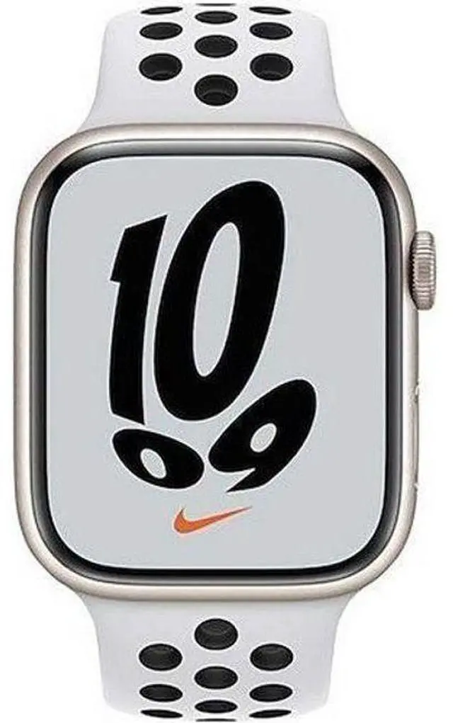 Main image of Apple  Watch Series 7 - 32GB - Starlight-Nike (Aluminum)-Nike Sport Band-Pure Platinum/Black - Cellular + GPS - 41mm - Starlight - Nike (Aluminum) - Pure Platinum/Black - Nike Sport Band - Rubber - Ac