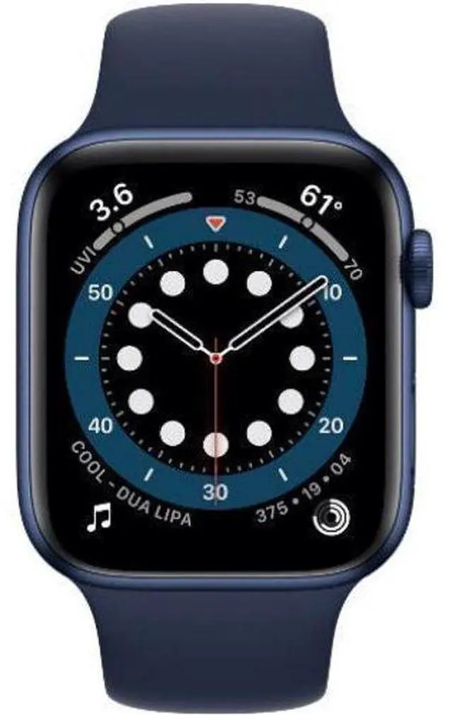 Main image of Apple  Watch Series 6 - 32GB - Cellular + GPS - 40mm - Blue - Aluminum - Deep Navy - Sport Band - Rubber - Excellent (Grade A)