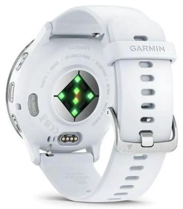 Alt view image 4 of 4 - Garmin  Venu 3 Smartwatch - 8GB - 45mm - Silver - Fiber-reinforced Polymer - Whitestone - Quick Release Band - Silicone - Premium (Refreshed)