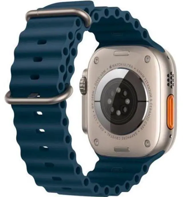 Alt view image 3 of 3 - Apple  Watch Ultra 2 - 64GB - Titanium-Titanium-Ocean Band-Blue - 49mm - Titanium - Titanium - Blue - Ocean Band - One Size - Textile - Excellent (Grade A)