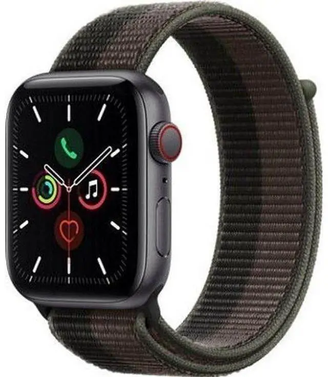 Main image of Apple  Watch SE 1st Gen (2020) - 32GB - Cellular + GPS - 40mm - Space Grey - Aluminum - Tornado/Gray - Sport Loop Band - Textile - Premium