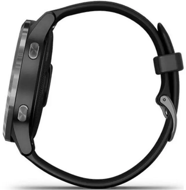 Alt view image 5 of 5 - Garmin  Vivoactive 4 Smartwatch - Slate-Fiber-reinforced Polymer-Silicone Strap-Black - 45mm - Slate - Fiber-reinforced Polymer - Black - Silicone Strap - Silicone - Acceptable (Grade C)