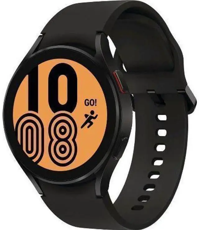 Alt view image 2 of 5 - Samsung  Galaxy Watch4 - 16GB - Bluetooth - 44mm - Black - Aluminum - Black - Sport Band - Fluoroelastomer - Good (Grade B)